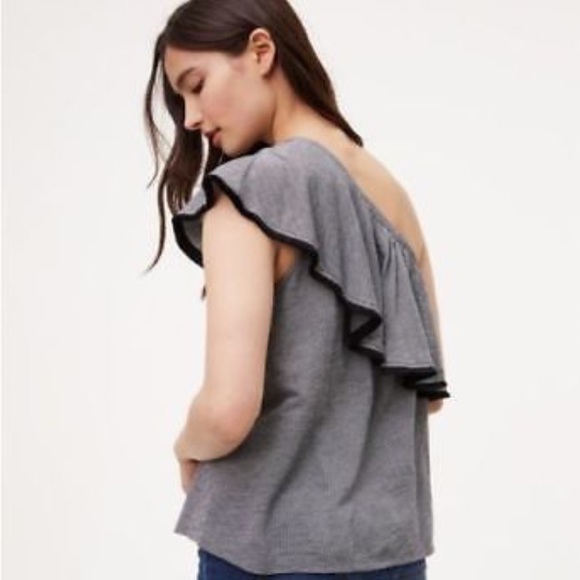 FLASH SALE NWT One Shoulder Striped Top - Picture 3 of 4